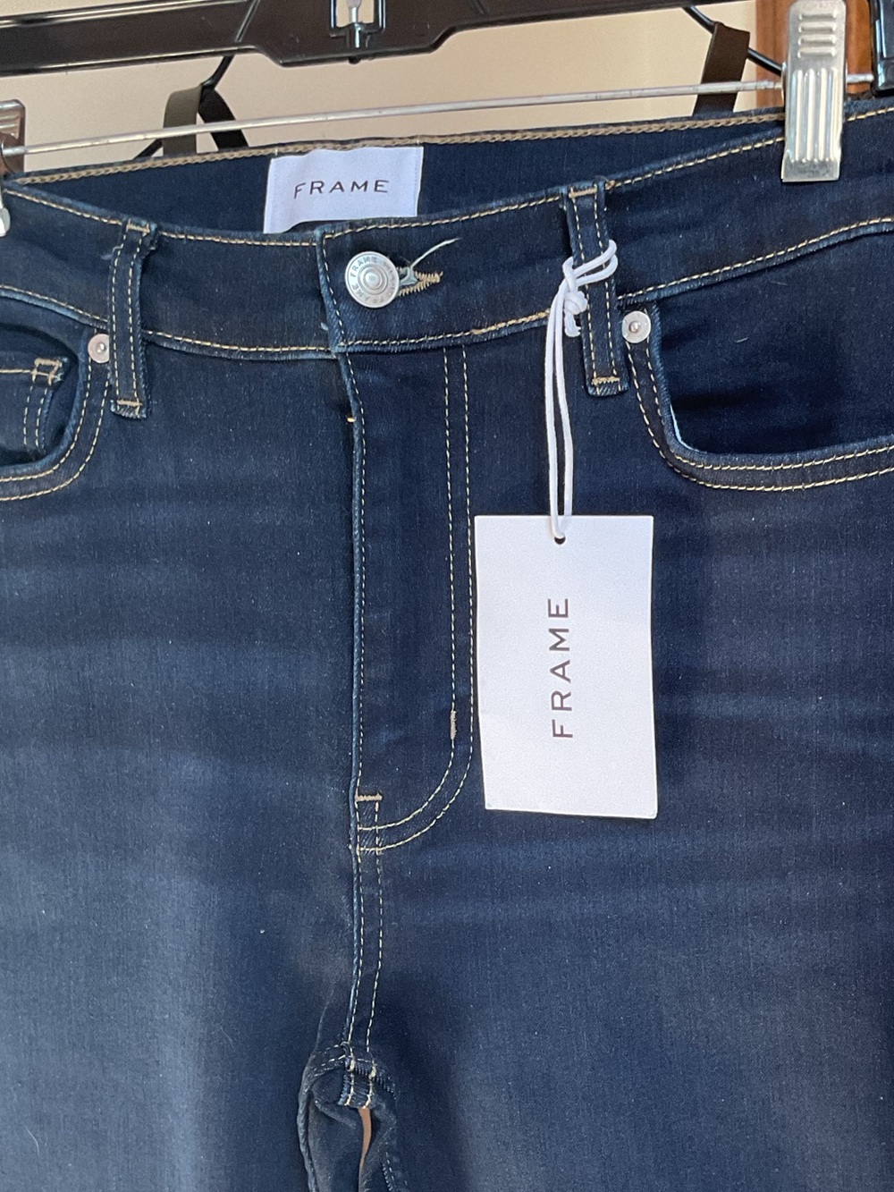 FRAME LE HIGH STRAIGHT HIGH RISE JEANS IN PARKWAY BLUE SIZE 28 $228 - Picture 5 of 8